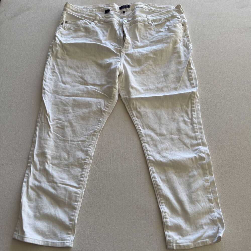 NYDJ Jeans Womens 22W White Straight Leg Stretch Denim 5 Pocket Casual Pants